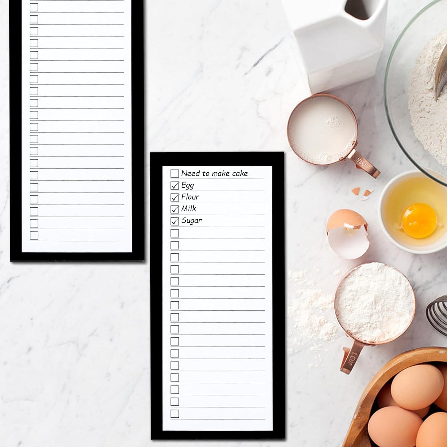 FLIPPED 4 Pack Magnetic Notepads for Refrigerator, Notepad Grocery List Large Magnet Pad for Fridge,Full Magnet Back Design Magnetic Memo Pads for Grocery List, Shopping List, to-Do List(200 Sheets)