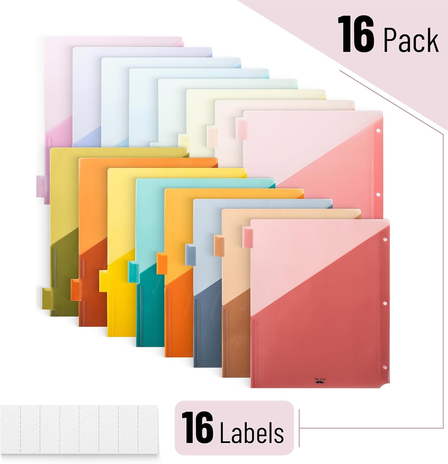 Mr. Pen- Binder Dividers with Pockets and Tabs, 1 Set, 8 Tabs/Set, Colorful, 3 Ring Binder Dividers with Tabs and Pockets on Both Sides