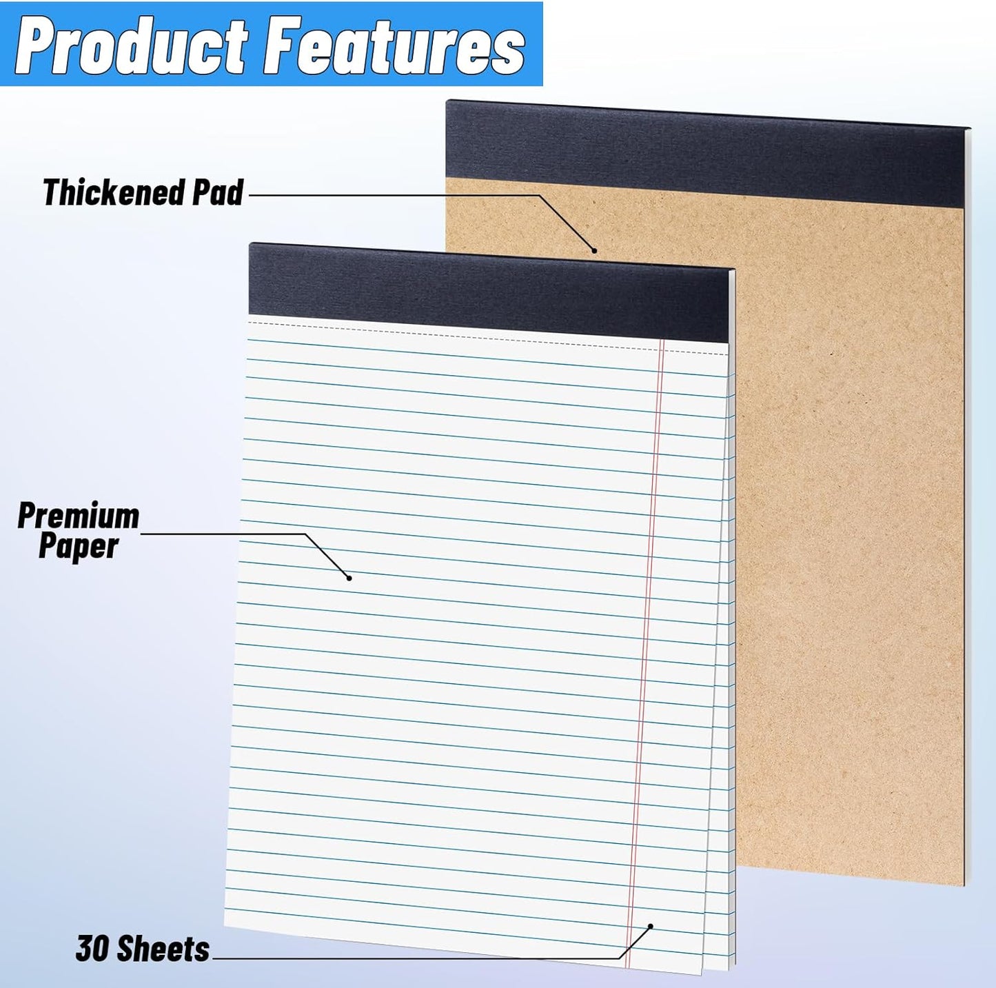 Note Pads 4x6, 36 Pack Small NotePads, Server Pads, Scratch Pads 4x6, Memo Pads White Paper, 50 Sheets per Blank Note Pads 4 x 6, Mini Writing Pads Pocket Notepads for Office School Home Supplies