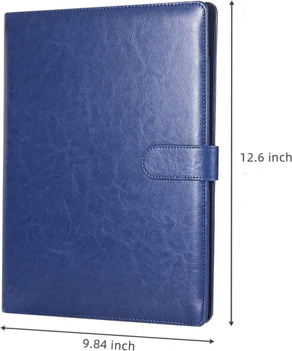 Clipboard Folder Padfolio A4, Mymazn Writing Portfolios Faux Leather Clipboards with Cover for Legal Pad Holder Letter Size 8.5 x 11 for Business Conference Notepad Clip Board (Gray Green)