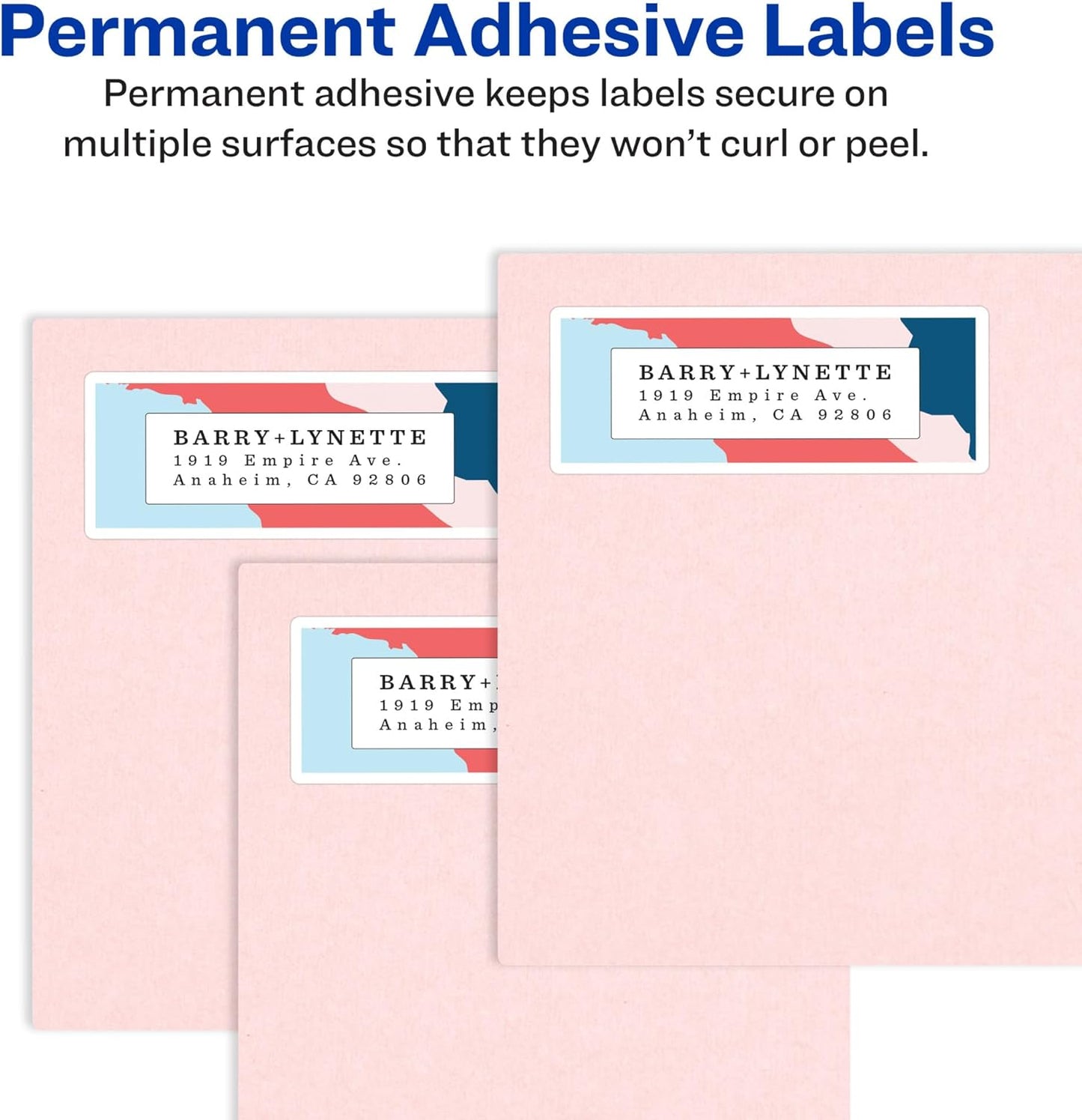 Avery Printable Address Labels with Sure Feed, 1" x 2-5/8", Glossy Clear, 300 Blank Mailing Labels for Laser and Inkjet Printers (6521)