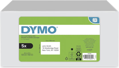 DYMO Authentic LW Extra-Large Shipping Labels DYMO Labels for LabelWriter 5XL and 4XL Label Printers Only White 4" x 6" 1 Roll of 220