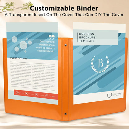 CIXILDTS 1-Inch Round Ring Binders, Standard 3 Ring Binder Fit Letter Size Paper, Presentation View Binders, 6 Packs, Assorted