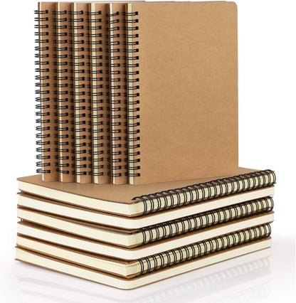 EUSOAR Spiral Notebook, A5 12packs 5.5"X8.3" 120 Pages Lined Travel Writing Notebooks Journal, Memo Notepad Sketchbook, Students College Office Business Subject Diary Ruled Book Journal-Black Cover
