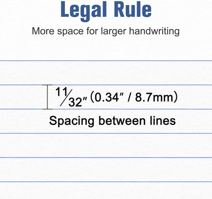 12 Pack White Legal Pads 8.5 x 11 Wide Ruled Note Pad 50 Sheets Notepads Micro Perforated Writing Pad for Work Study Daily Note Taking List