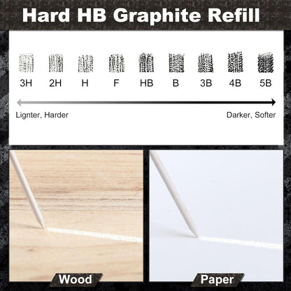 Zhehao 120 Pieces 2.8 mm Carpenter Pencils Lead Refills HB Refill for Construction Pencils Refills Mechanical for Writing Drawing Drafting Woodworking Construction(Black)