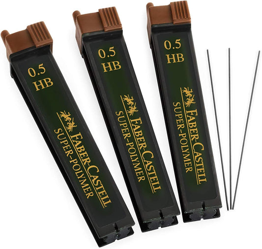 Faber-Castell Super-Polymer Refill Leads - 0.5mm HB - 3 Tubes - 36 Leads