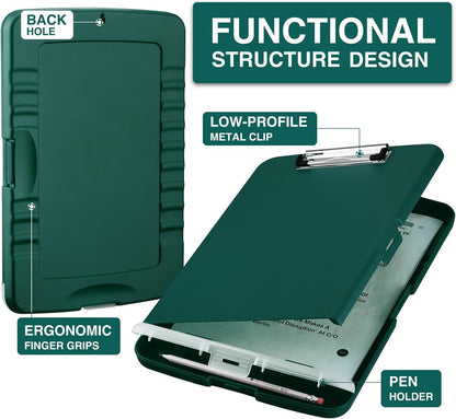 Sooez Clipboards with Storage, High Capacity Clip Boards 8.5x11 with Storage, Heavy Duty Nursing Clipboard Folder, Plastic Clipboard with Pen Holder for Women Teachers Work, School & Office Supplies