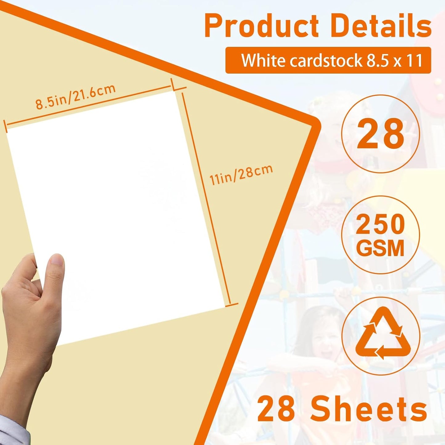 Guakicae 28 Sheets Cream Cardstock 8.5 x 11 Ivory Paper, 250gsm/92lb Premium Off White Paper Card Stock for Wedding Invitations, School Crafting, Memus, DIY Card Making, Graduations, Business Cards
