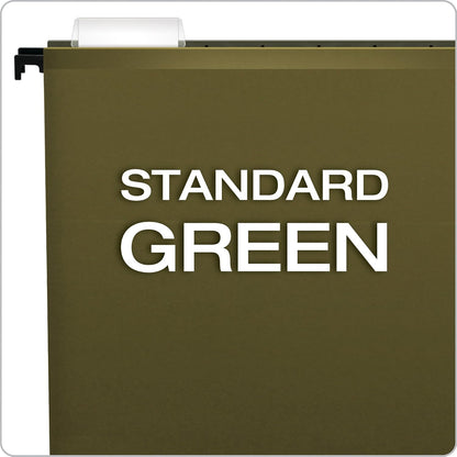 Pendaflex SureHook Reinforced Hanging File Folders, Legal Size, Standard Green, 1/5 Cut, 20/BX (6153 1/5)