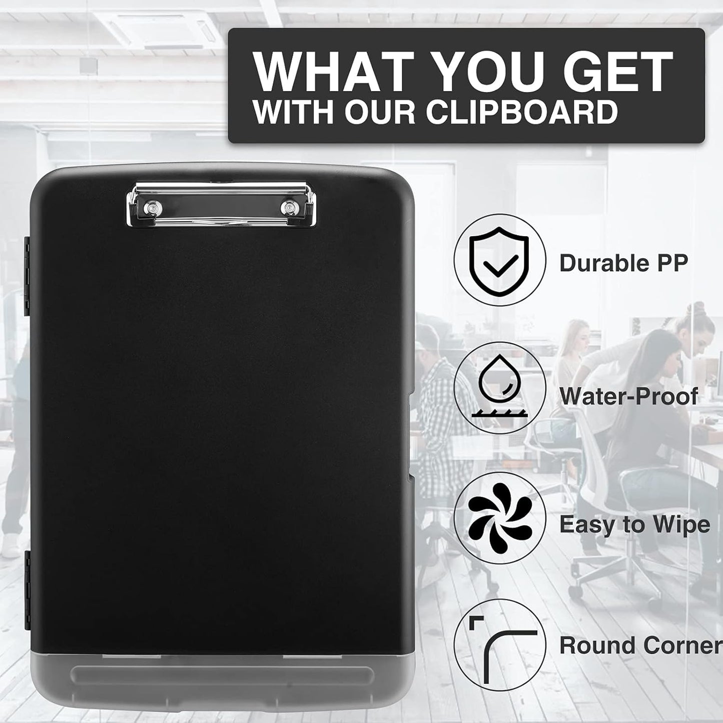 Sooez Clipboards with Storage, High Capacity Clip Boards 8.5x11 with Storage, Heavy Duty Nursing Clipboard Folder, Plastic Clipboard with Pen Holder for Women Teachers Work, School & Office Supplies