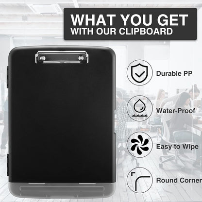 Sooez Clipboards with Storage, High Capacity Clip Boards 8.5x11 with Storage, Heavy Duty Nursing Clipboard Folder, Plastic Clipboard with Pen Holder for Women Teachers Work, School & Office Supplies