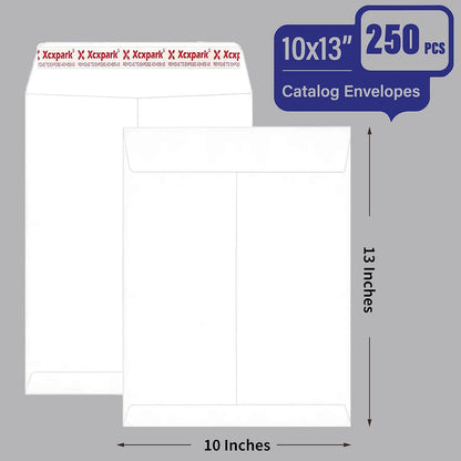 Xxcxpark 250 PCS 6x9 inches Security Catalog Envelopes Printable Self Seal Envelopes, Anti Tear brown Kraft Envelopes for Invitation Cards, Pictures, Photos, Documents