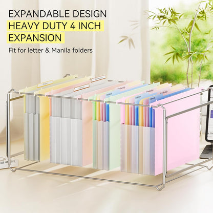 ThinkTex Extra Capacity Plastic Hanging File Folders, 4.72 Inch 8 Pack Reinforced Expanding Hang Folders Letter Size，Accordion Pocket with Movable Dividers,Heavy Duty for Filing Cabinet, Home Office