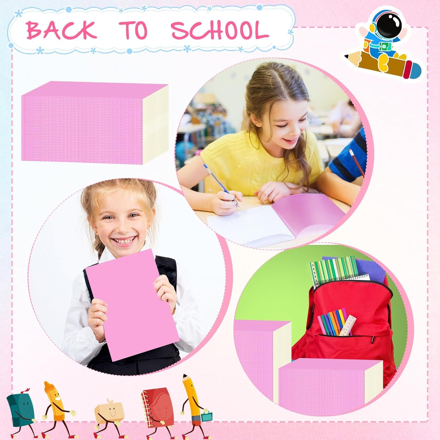 Handepo 100 Pack A5 Composition Notebooks 72 Pages/36 Sheets Ruled Lined Composition Kraft Notebooks Bulk Soft Cover Journals Travel Memo for Students Classroom Office Supplies(a5, Colourful)