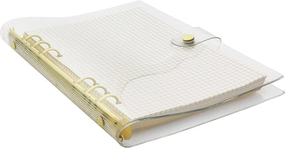 A6 A5 6-Holes Colorful PVC Cover Round Ring View Binder with Snap Button Closure File Folder for Loose Leaf Sheet Protectors Notebook Refill (Pink Daisy, A5 Mini Set) - Colors B