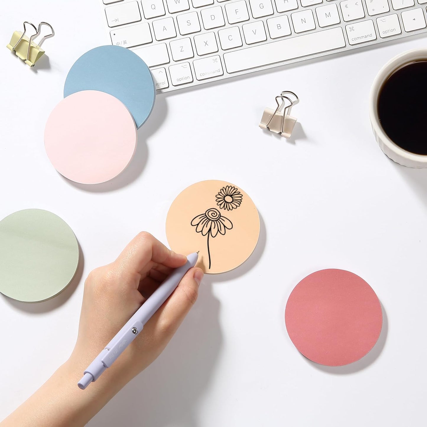 Mr. Pen- Round Sticky Notes, 2.8" Diameter, 12 Pads, 720 Sheets, Morandi Color, Sticky Notes Bulk, Self-Stick Note Pads, Perfect for Office, School, Home, Study & Organization