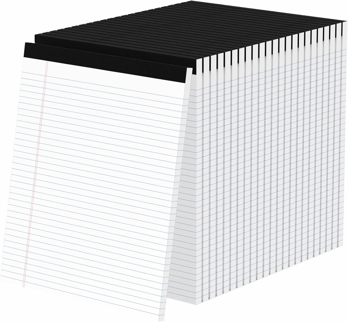 24 Pack Legal Pads 8.5" x 11", Wide Ruled Writing Notepads, 50 Sheets/Pad, Perforated Pages, 1200 Sheets Lined Paper for School Office Supplies