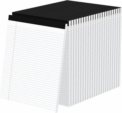 24 Pack Legal Pads 8.5" x 11", Wide Ruled Writing Notepads, 50 Sheets/Pad, Perforated Pages, 1200 Sheets Lined Paper for School Office Supplies