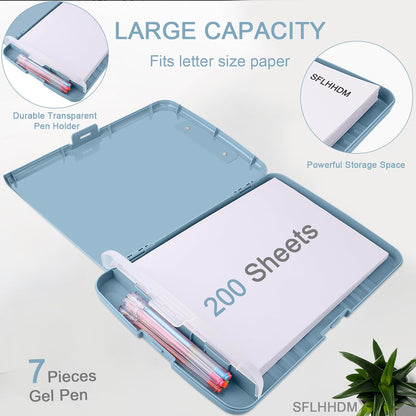 SFLHHDM Purple Clipboard, Clip Boards 8.5x11, Teacher Clipboards with Storage, Plastic Clipboard with Pen Holder, Clipboards Storage for Women Teachers Work, School & Office Supplies