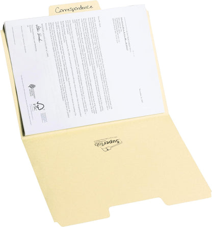 Smead SuperTab File Folder, Oversized 1/3-Cut Tab, Letter Size, Manila, 100 Per Box (10301)