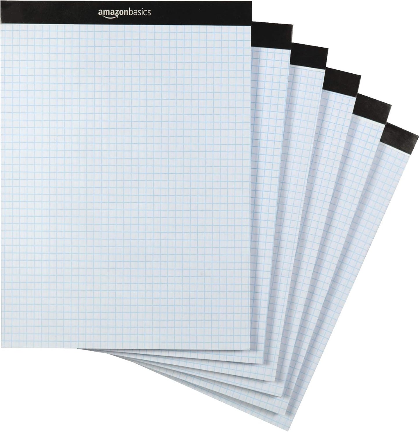 Amazon Basics Quad-Ruled Graph Paper Pad with Sturdy Back, Perforated, 8.5" x 11.75", White, 100 Sheets/Pad, 2-Pack