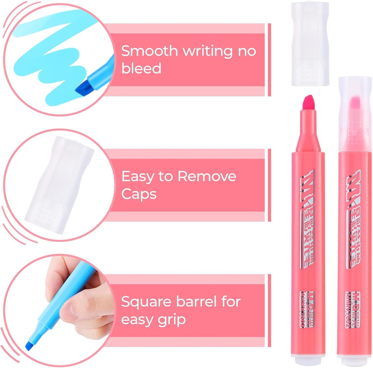 M&G 6-Pack Highlighters, Multicolor Quick-Dry No-Bleed Ink, Soft Chisel Tip Highlighters for Office Documents, Journaling, and Planners