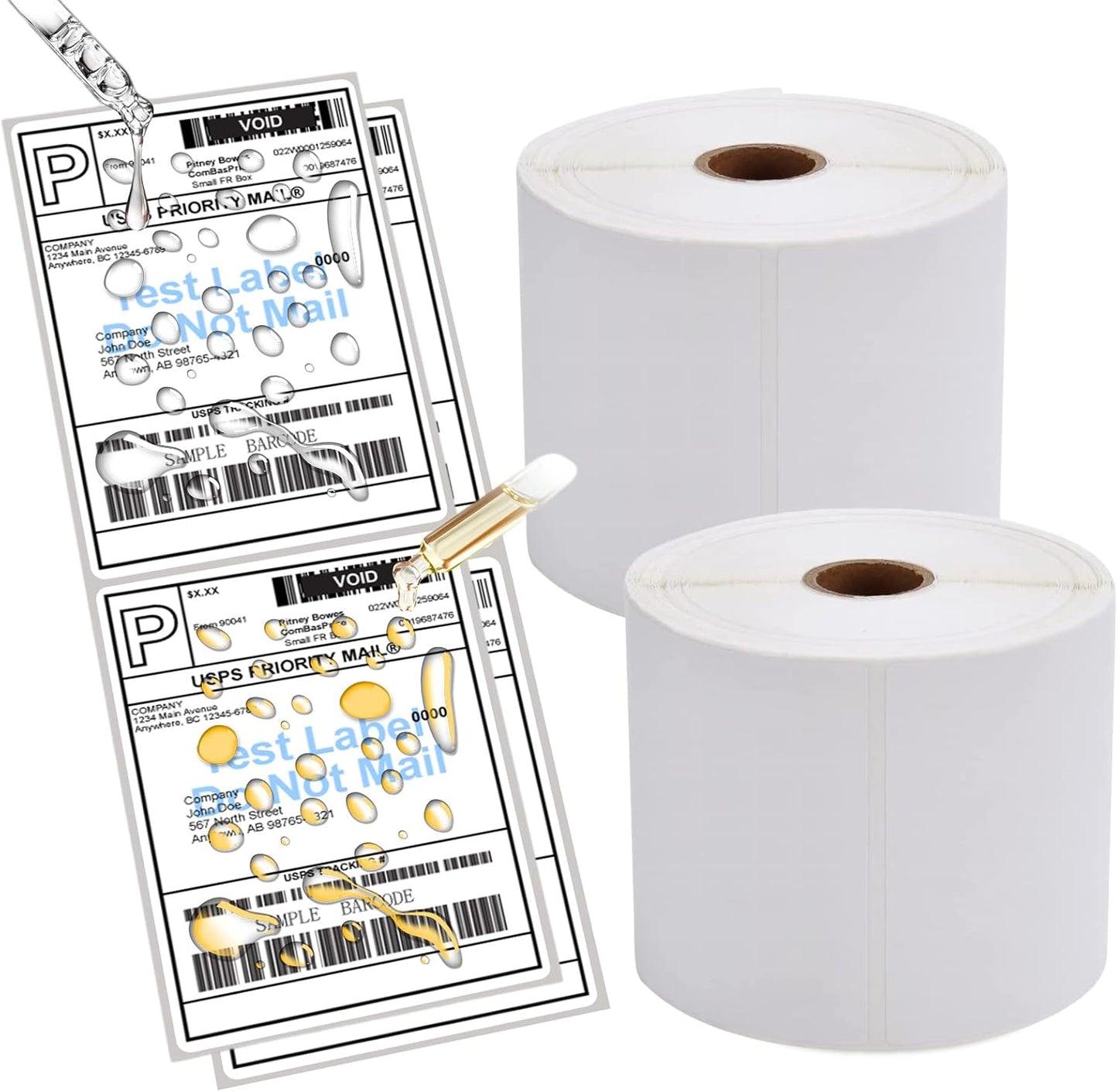 9527 Product Fanfold 4 x 6 Direct Thermal Labels White Perforated Shipping Labels, 500pcs per Stack,1 Stack