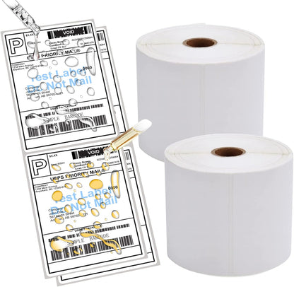 9527 Product Fanfold 4 x 6 Direct Thermal Labels White Perforated Shipping Labels, 500pcs per Stack,1 Stack