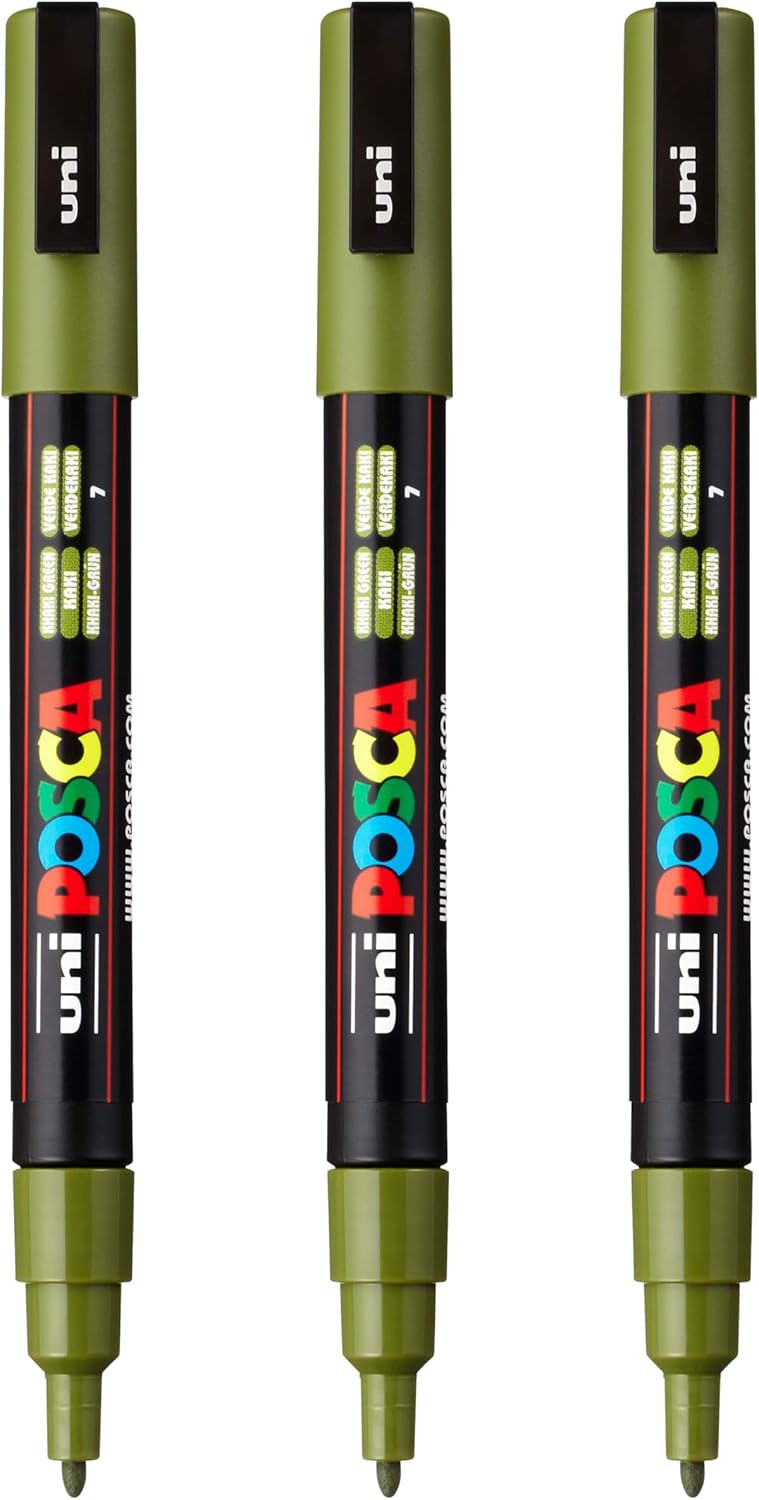 posca PC-3M Water-Based Paint Markers, Reversible Fine Tip (0.9-1.3mm), Pink, 3 Count