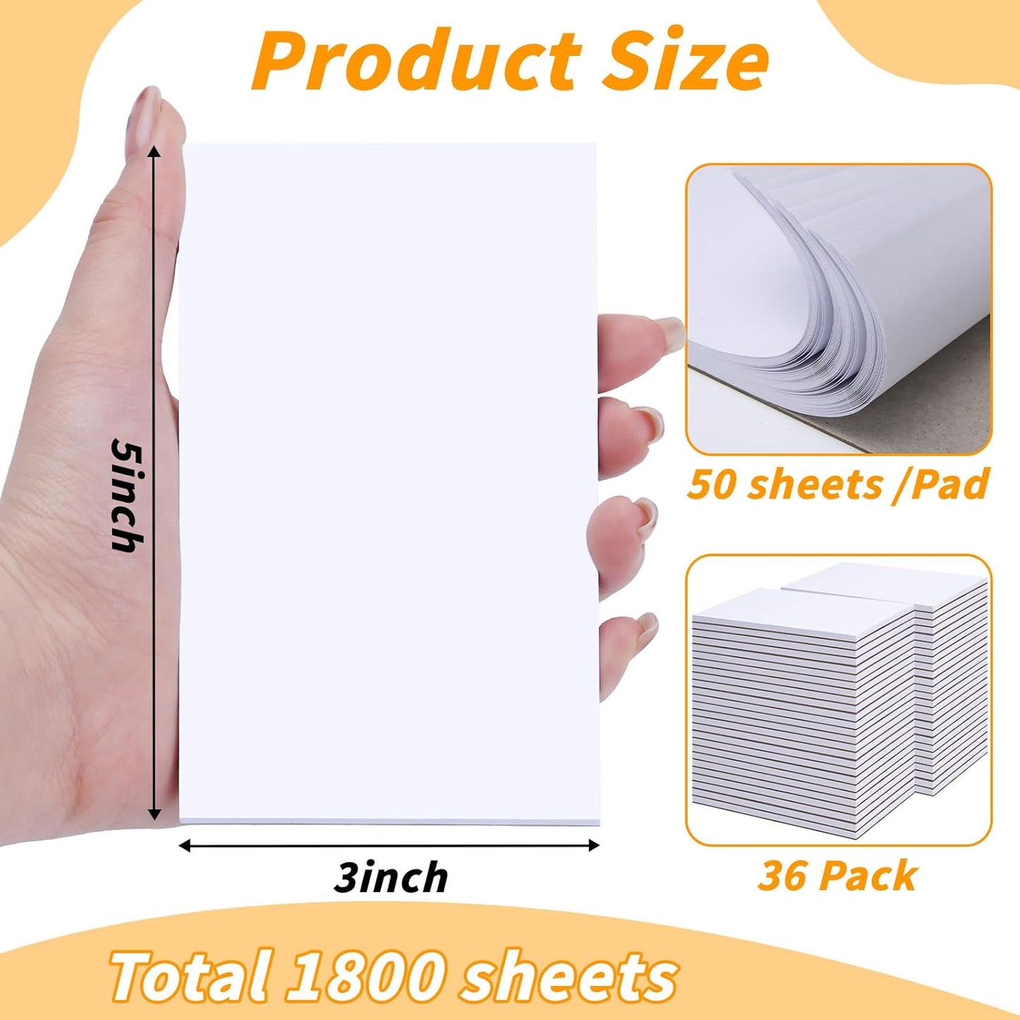 36 Pack Legal Pads Bulk, 5x8 Inch Rainbow Notepad, Note Pads Wide Ruled Perforated Memo Pad for Work Study Daily Note Taking List, Lined Writing Pads Memo Refills Notepads for Office Home School