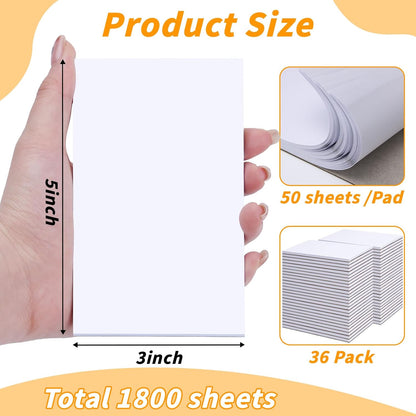 36 Pack Legal Pads Bulk, 5x8 Inch Rainbow Notepad, Note Pads Wide Ruled Perforated Memo Pad for Work Study Daily Note Taking List, Lined Writing Pads Memo Refills Notepads for Office Home School