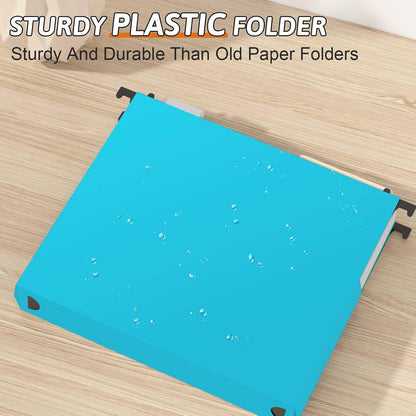 Plastic Extra Capacity Hanging File Folder Letter Size,12 Pack Reinforced Expandable Hanging Folders,Heavy Duty 2 Inch Expansion,Adjustable Tabs,Hanging Organizer Designed for Bulky Files(Gray)