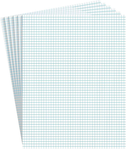 STAPLES Notepads, 8.5” x 11”, Graph Ruled, White, 50 Sheets/Pad, 6‑Pack