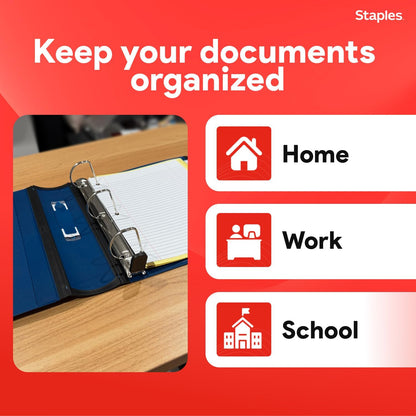Staples Better Binder 2-Inch D-Ring View Binder, Reinforced Spine, Holds Up to 540 Sheets, Teal, for Office & School