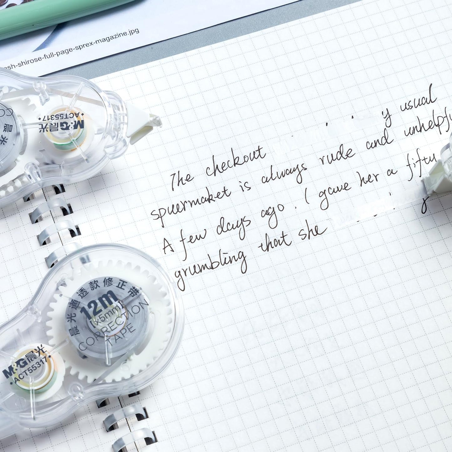 M&G White Correction Tape, Easy to use applicator for Instant Corrections, 39.37 Ft/Pack,for Office (6 Pack, 12M/472"x 0.2")