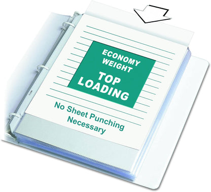 C-Line Top Loading Economy Weight Poly Sheet Protectors, Reduced Glare, 8.5 x 11 Inches, 200 per Box (62067)