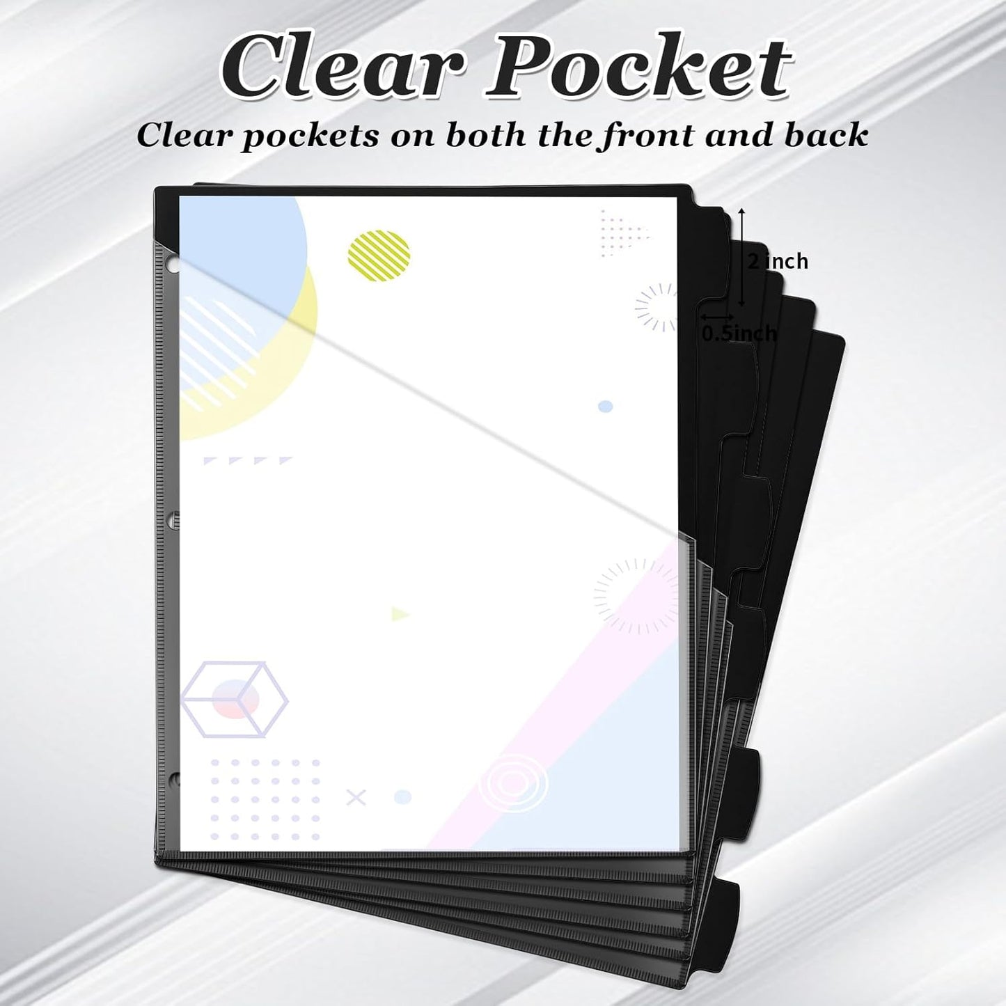 Epakh 12 Pcs Binder Dividers for 3 Rings Binders Index Dividers with Two Clear Pockets Plastics Sheets Protectors with Tab Labels for School Office Organization (Morandi)