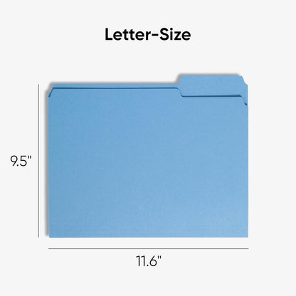 Smead Blue File Folders for Documents, with 1/3-Cut Tabs, Letter Size, Blue, 100 Pack for Easy Organization and Office Use (12043)