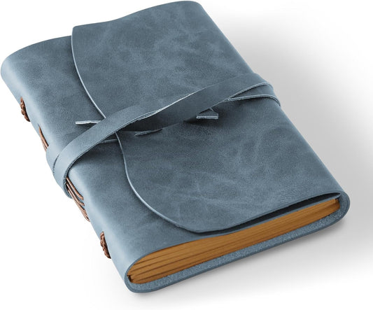 RILIHO Leather Journal Notebook - Genuine Leather Journals for Writing 260 Pages 5x7.1 Inches Vintage Journal For Man and Women Gifts For Man Artist,Travel Journal,Brown