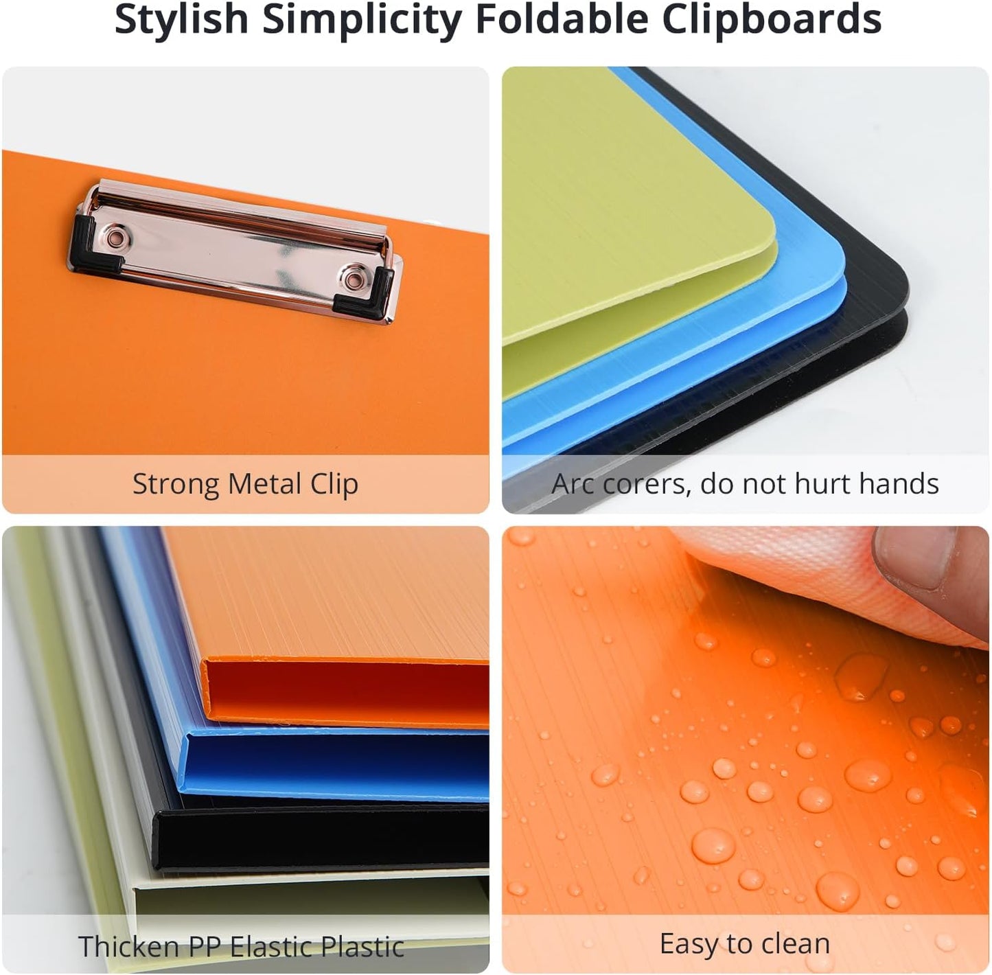 Clipboard Folder, A4 Foldable Clipboards with Pocket, File Cover Office Folder Clipboard, 360 Degree Foldable Storage Clipboards for Office, School or Medical Field, Blue