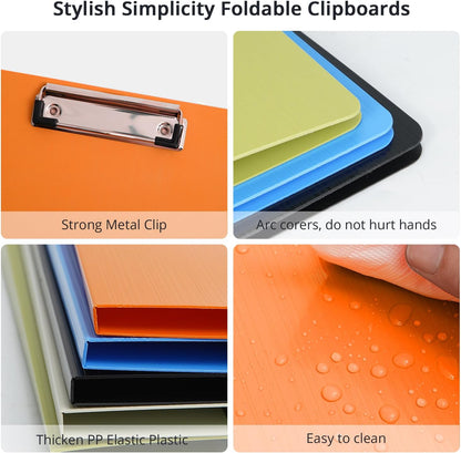 Clipboard Folder, A4 Foldable Clipboards with Pocket, File Cover Office Folder Clipboard, 360 Degree Foldable Storage Clipboards for Office, School or Medical Field, Blue
