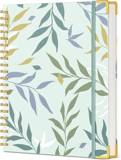 Cute Spiral Notebook Journal for Women, 200 Pages Lined Notebooks 8.5” x 11”, A4 Large Hardcover Spiral Journals with 100 GSM Thick Paper, College Ruled Notebook for Writing Work School, Orange Floral