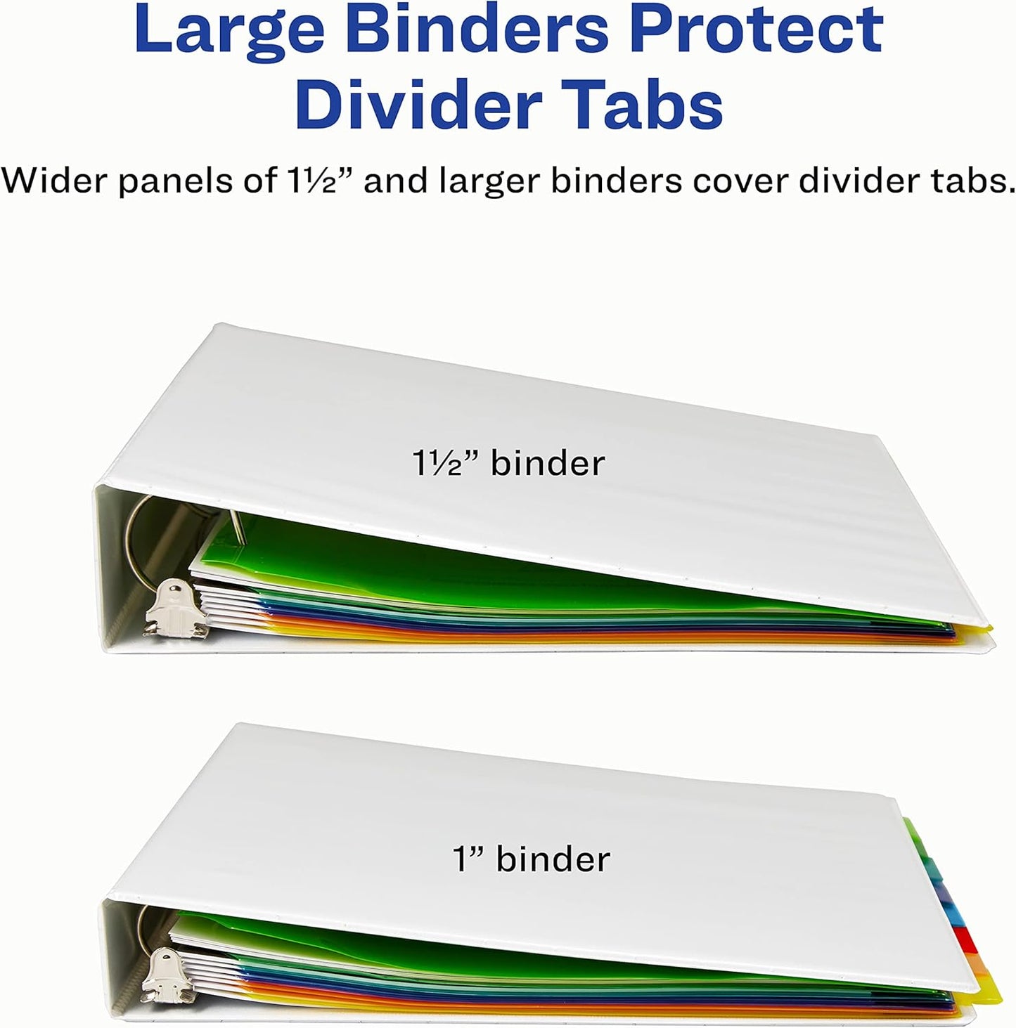 Avery Insertable Plastic Dividers for 3 Ring Binders, 8 Tabs per Set, Big Tabs, One Pocket, Multicolor Binder Dividers, Works with Sheet Protectors (11903)