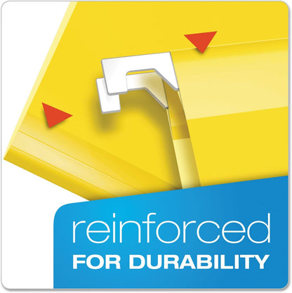 Pendaflex Reinforced Hanging File Folders, Letter Size, Bright Green, 1/5 Cut, 25/BX (4152 1/5 BGR)