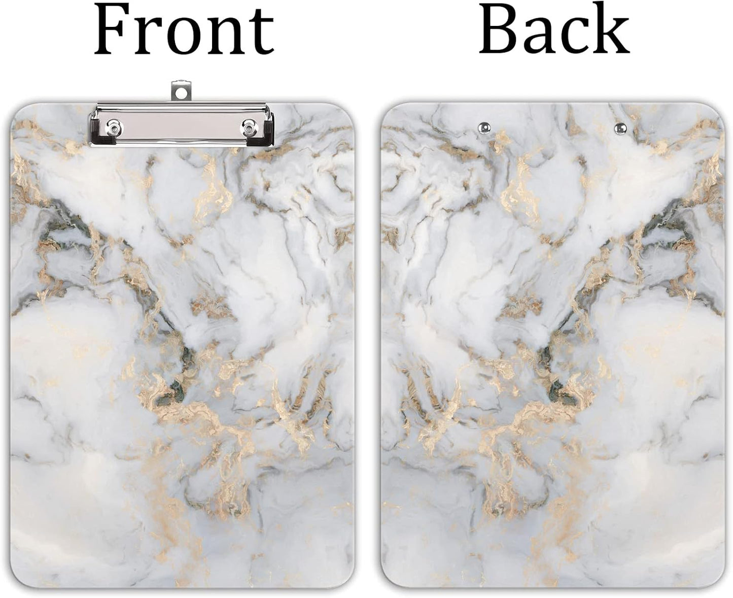 Hongri Plastic Cute Clipboard, Letter Size for Students, Teacher, Woman and Kids, Low Profile Clip, Decorative Pattern, Size 9 x 12.5 in, Dream Marble