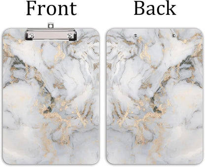 Hongri Plastic Cute Clipboard, Letter Size for Students, Teacher, Woman and Kids, Low Profile Clip, Decorative Pattern, Size 9 x 12.5 in, Dream Marble
