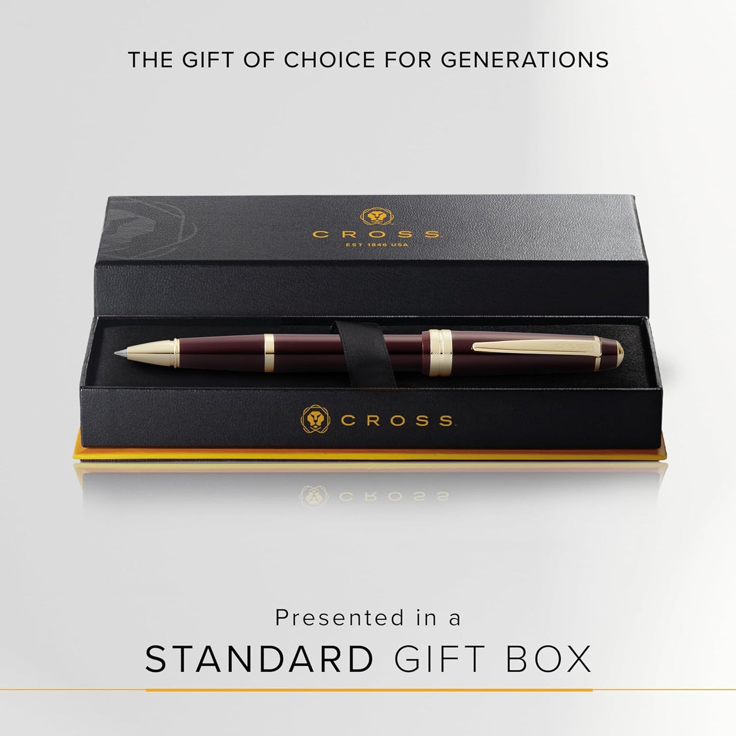 Cross Bailey Light Polished Blue Resin Rollerball Pen - Professional Pen for Effortless Writing - Journaling, Note-Taking & More - Black Ink - Easy Handling - Includes Gift Box