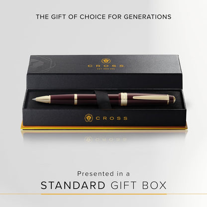Cross Bailey Light Polished Blue Resin Rollerball Pen - Professional Pen for Effortless Writing - Journaling, Note-Taking & More - Black Ink - Easy Handling - Includes Gift Box