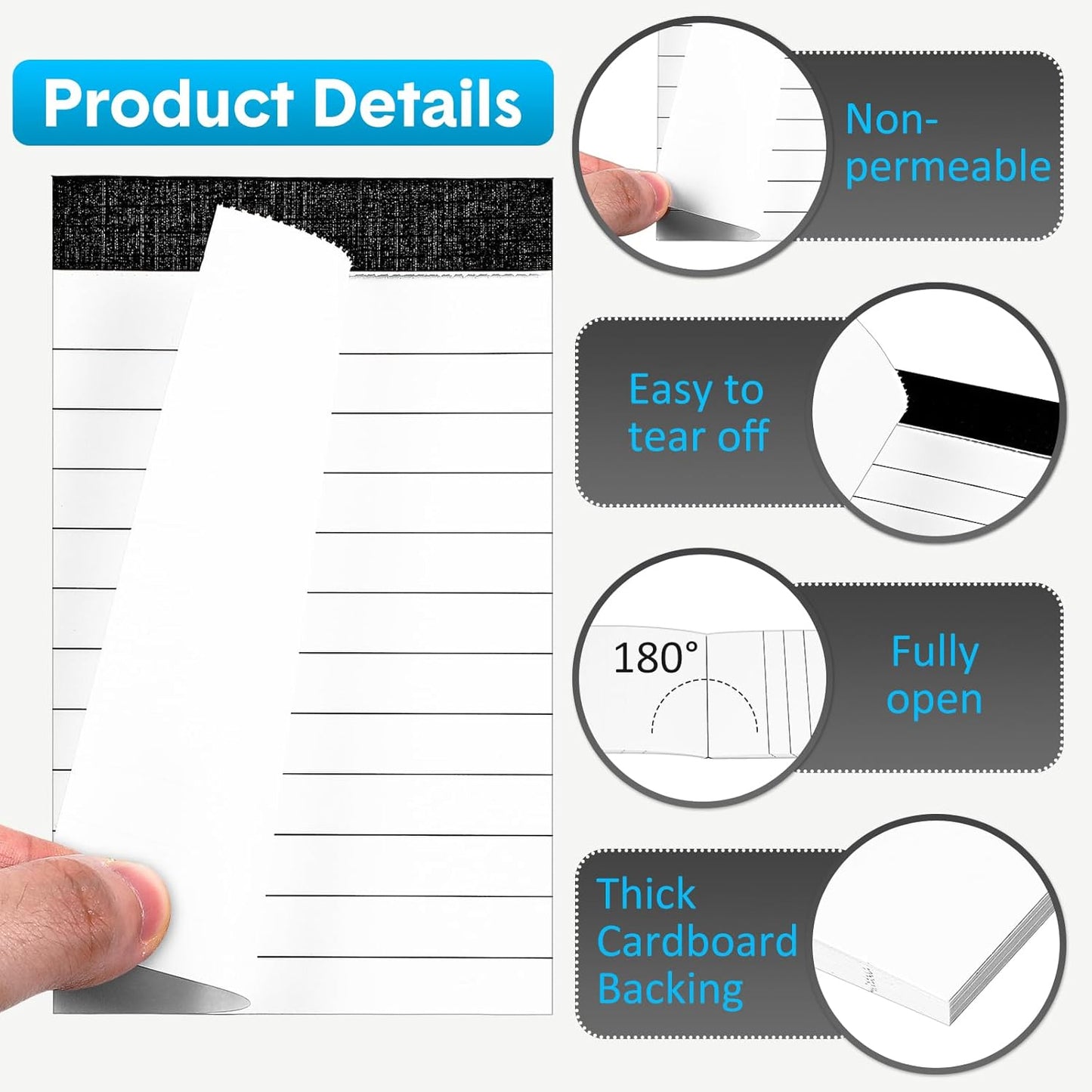 PerKoop 100 Pack Small Notepads Refills 4 x 6 Inch Lined Memo Pads 30 Sheets Mini Legal Pads Pocket Notepads for Teacher Nurse Office School Supplies